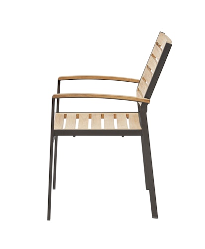 Diamond Garden Stapelstuhl TREVISO, Edelstahl Dunkelgrau / Premium Teak - Auslaufartikel