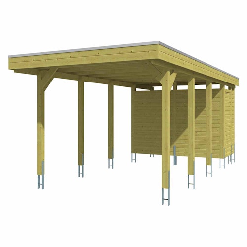 Skan Holz Carport Friesland 314x708 cm inkl. Abstellraum Sparset 2