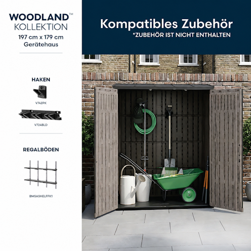 Suncast Kunststoff-Geräteschrank Modern  (klein) - stahlverstärkt