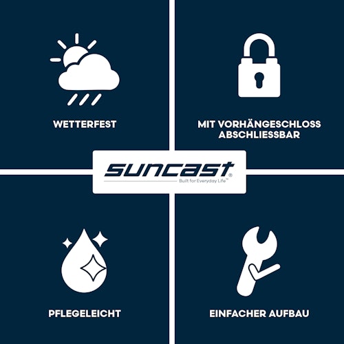 Suncast Kunststoff-Gerätehaus Modernist – stahlverstärkt (klein)