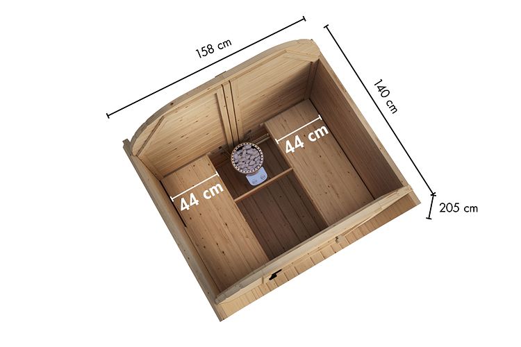 Karibu Fasssauna Solvik - 38 mm Aktionssauna 230 Volt Plug & Play
