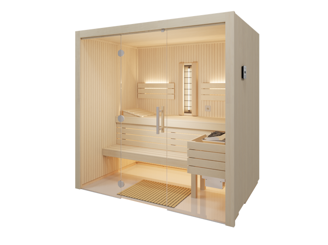Infraworld Sauna Gracil Complete 142 - 75 mm Multifunktionssauna inkl. 5-teiligem gratis Zubehörset