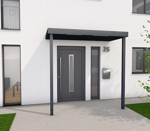 Gutta Rechteckvordach BS Plus XL 250 mit Pfosten (neues Modell)