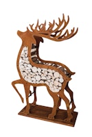 Badeko Hirsch-Holzregal in Edelrostoptik