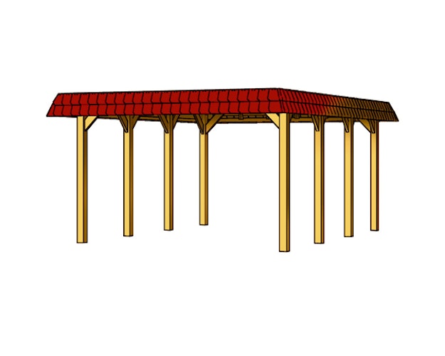Skan Holz Spreewald - Walmdach Carport Breite 396 cm