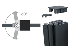 Fiberdeck BOSTON Befestigungsmaterial Eckprofil Variabel 