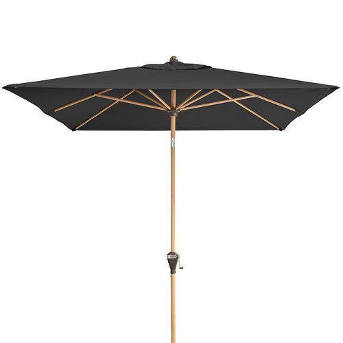 doppler Mittelmastschirm ALU WOOD 300 x 200 Auto-Tilt, Aluminium Esche-Optik / 100 % Polyester 180 g/m²