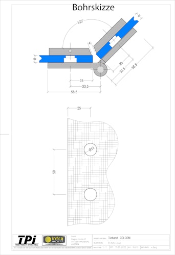 Infraworld Gewerbliches Doppel-Türband für 135° Einbau- Schwarz (1 Stück)