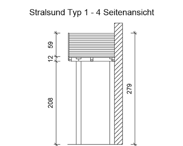 Skan Holz Satteldach Vordach Doppeltür Stralsund