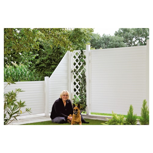 T&J LIGHTLINE KS-Zaunelement Ecke rechts 90 x 180/90 cm, weiß