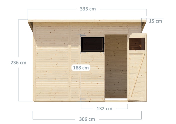 Bertilo Gerätehaus Pent Modern 4 - 18 mm