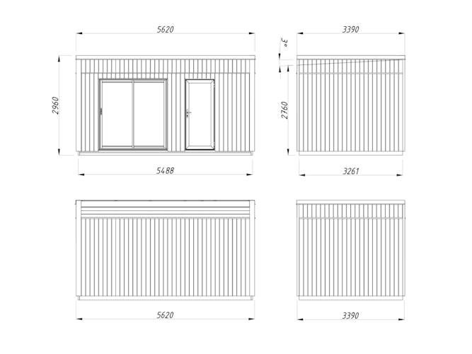 Palmako Gartenhaus Johanna 13,6 m² - 160 mm