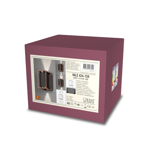 Konstsmide Wandleuchte Vale, dimmbar, versch. Farben