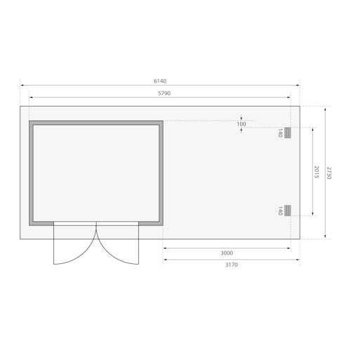 Karibu Woodfeeling Gartenhaus Bastrup 3 naturbelassen - 28 mm