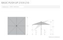 Vorschaubild Derby Mittelsmastschirm BASIC 210 x 210 Push up, Aluminium Anthrazit / 100 % Polyester 180 g/m²