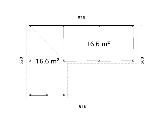 Palmako Gartenhaus Connect Lenna 33,2 m² Set 721 Slide Plus mit Isolierglas-Schiebetüren - 28 mm 