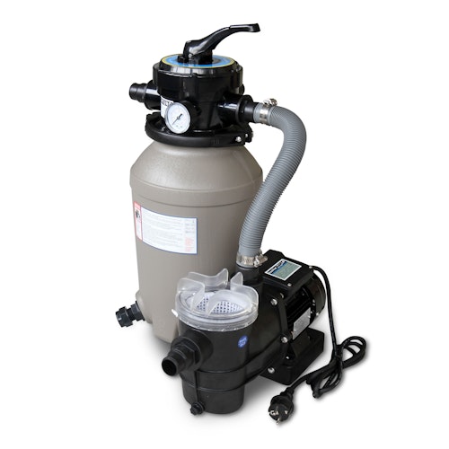 Karibu Rechteck Pool Gr. 1 - 350 x 320 cm - kesseldruckimprägniert Sparset mit Filteranlage