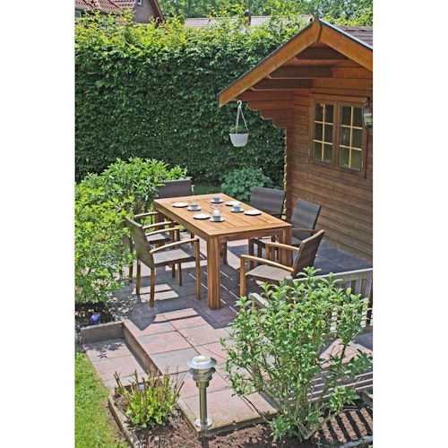 Garden Pleasure Gartenmöbel-Set TOPEKA, Tisch + 6 Stühle, Akazie / Polyrattan