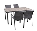 Vorschaubild Garden Pleasure Tisch RANA 162 x 90 cm, Aluminium Dunkelgrau / Keramik Eiche