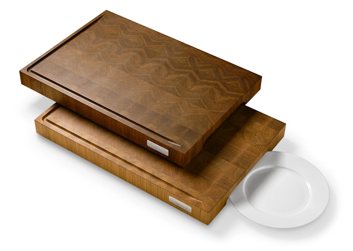 Nesmuk Schneidebrett mit Saftrinne XL, Eiche geräuchert