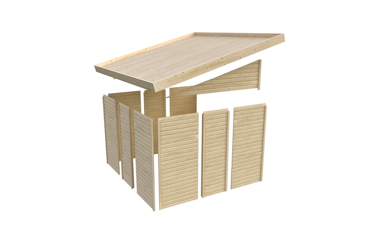 Karibu Premium Anlehn-Gartenhaus Gerätehaus Juist/Wandlitz 2/3/4/5 - 19 mm