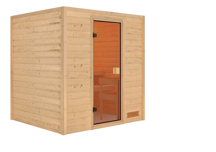 Karibu Woodfeeling Sauna Adelina - 38 mm Massivholz Aktionssauna inkl. gratis Sauna-Zubehörset im Wert von 234,94 €