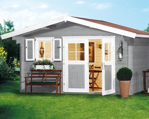 Weka 28 mm Gartenhaus 111 mit Vordach (60 cm)