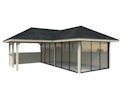 Vorschaubild Palmako Pavillon Bianca 24,9 m² Set 523 Slide Plus mit Isolierglas-Schiebetüren