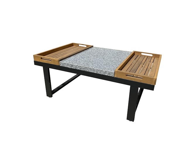 Garden Pleasure Lounge-Set SAN MATEO, Eukalyptus / Polyrattan / Kissen 100 % Polyester Beige