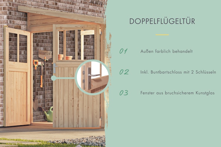 Karibu Premium Gartenhaus Bomlitz 2/3/4 naturbelassen - 19 mm
