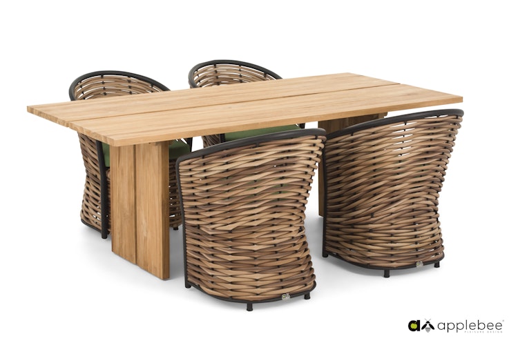 Apple Bee Esstisch JOIE DE VIVRE 200 x 100 cm, Teak - Abverkauf