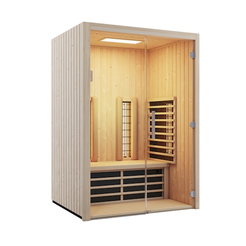 Infraworld Infrarotkabine Fusion Glas 145 Fichte RG inkl. 5-teiligem gratis Zubehörset