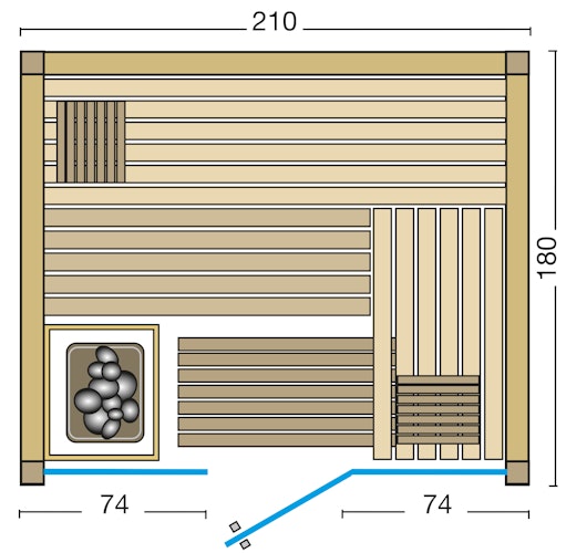 Infraworld Sauna Panorama - Elementsauna mit Glasfront inkl. 5-teiligem gratis Zubehörset