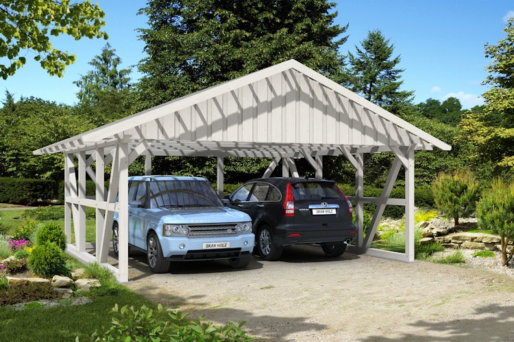 Skan Holz Schwarzwald - Satteldach Doppelcarport Breite 684 cm