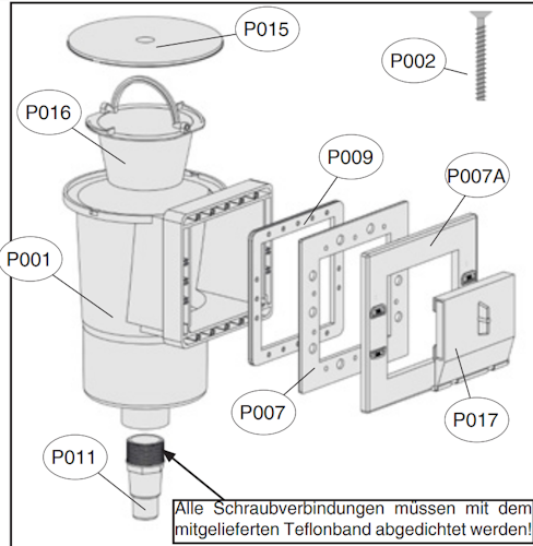 Weka Ersatz-Miniskimmer-Set  für Pools 590.01.P001