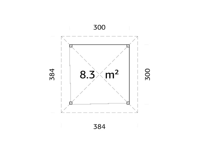 Palmako Pavillon Bianca 8,3 m² Set 501 Slide Plus mit Isolierglas-Schiebetüren - 28 mm