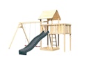 Vorschaubild Akubi Kinderspielturm Lotti mit Satteldach inkl. Wellenrutsche, Doppelschaukelanbau und Anbauplattform