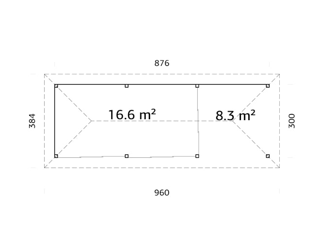 Palmako Pavillon Bianca 24,9 m² Set 217 Slide - 28 mm