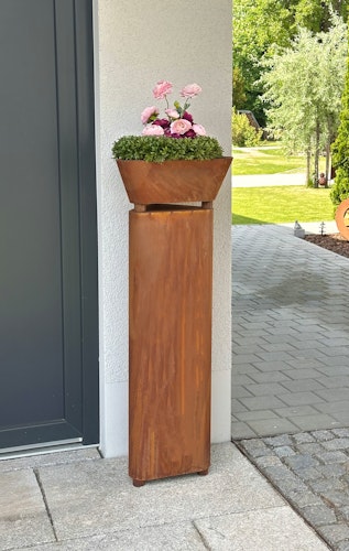 Badeko Metallsäule Bregenz inkl. Schale ,,Konstanz" in Edelrostoptik