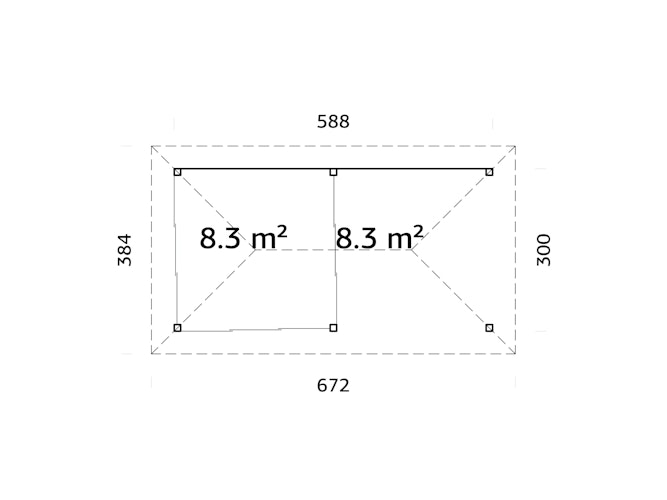 Palmako Pavillon Bianca 16,6 m² Set 506 Slide Plus mit Isolierglas-Schiebetüren