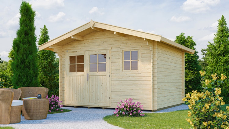 Weka Gartenhaus 109 mit Vordach (60 cm)