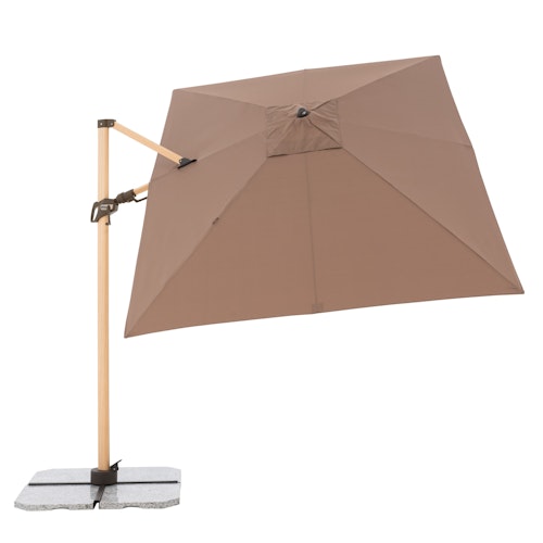 doppler Pendelschirm ALU WOOD 300 x 220, Aluminium Esche-Optik / 100 % Polyester 180 g/m²