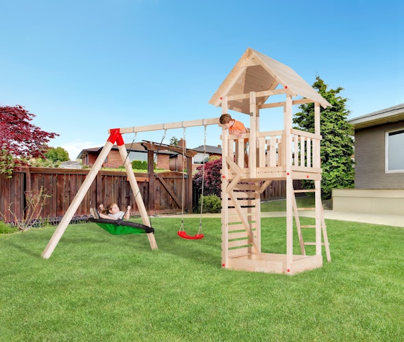 Weka Tabaluga Drachenturm mit Satteldach inkl. Schaukel und Sandkasten