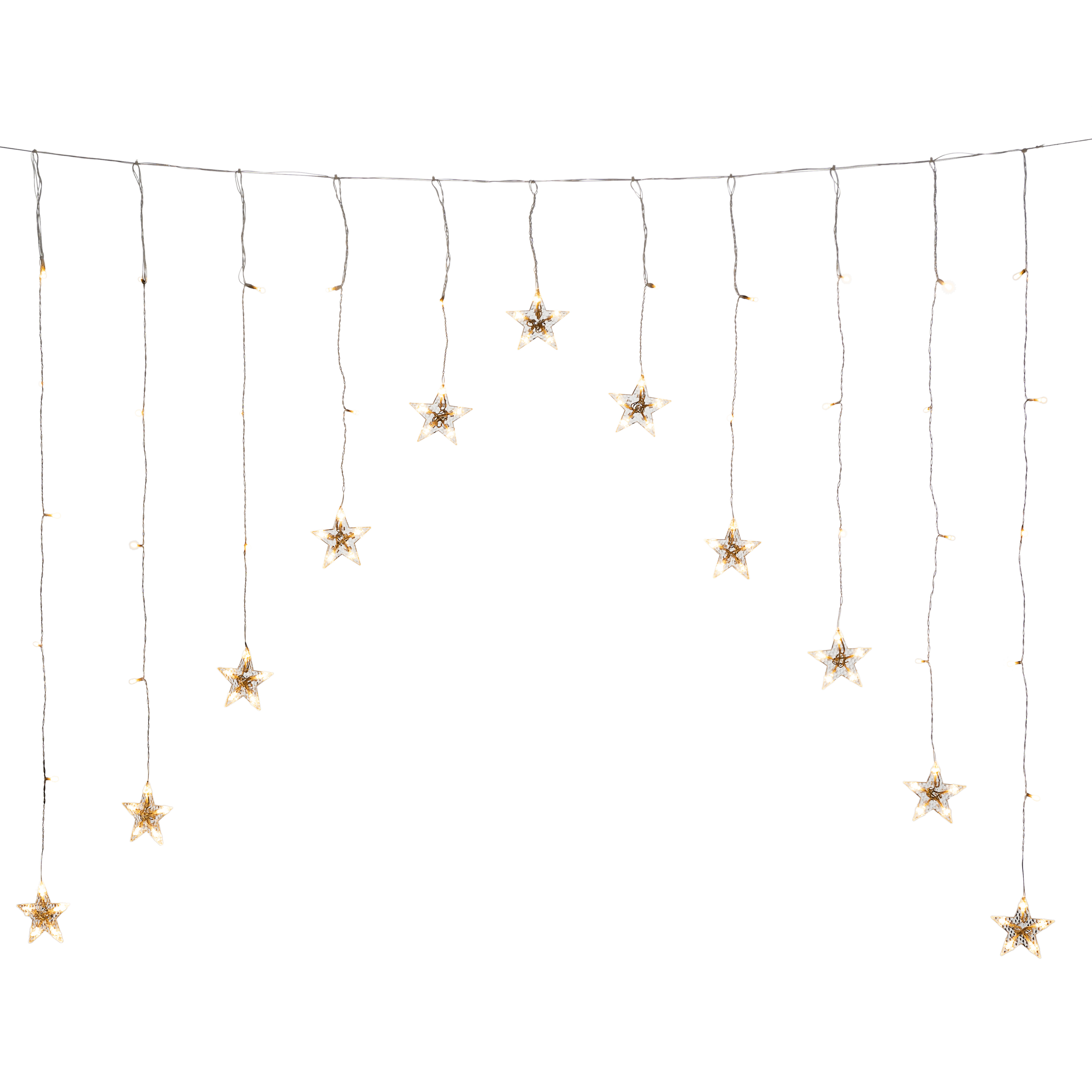 Konstsmide Weihnachtsbeleuchtung  LED Lichtervorhang 12 klare Sterne