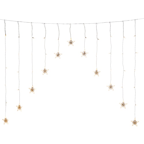 Konstsmide Weihnachtsbeleuchtung  LED Lichtervorhang 12 klare Sterne