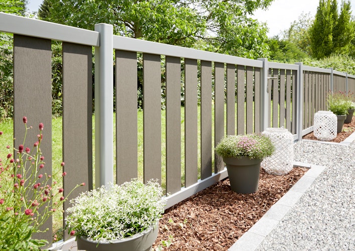Traumgarten RAJA WPC ALU XL Vorgartenzaun-Set Anthrazit, 1800 x 950 mm