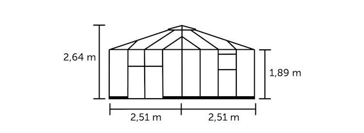Halls Gewächshaus Qube Square - 6,3 m²