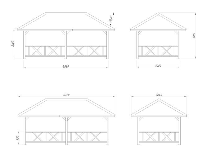 Palmako Pavillon Bianca 16,6 m² Set 107