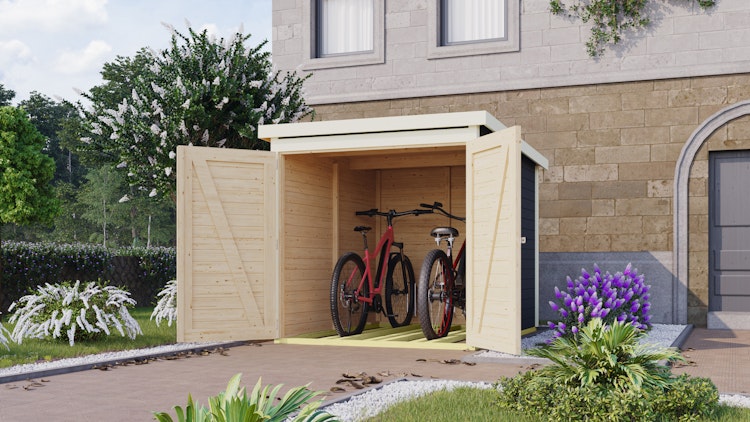 Karibu Fahrradgarage 3/4 inkl. Fahrradschienen (für 3 oder 4 Fahrräder) - 19 mm