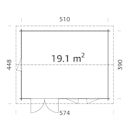 Vorschaubild Palmako Gartenhaus Iris 19,1 m² - 44 mm